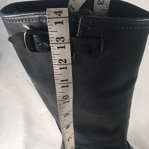 Frye Women’s Black Leather Veronica Slouch Bikercore Goth Boots - Picture 10 of 11